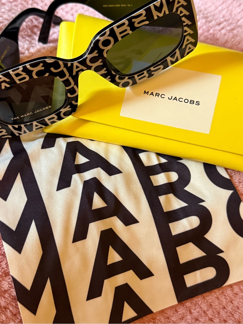 Marc Jacobs Black and White Logo Frame Sunglasses - Picture 5 of 5